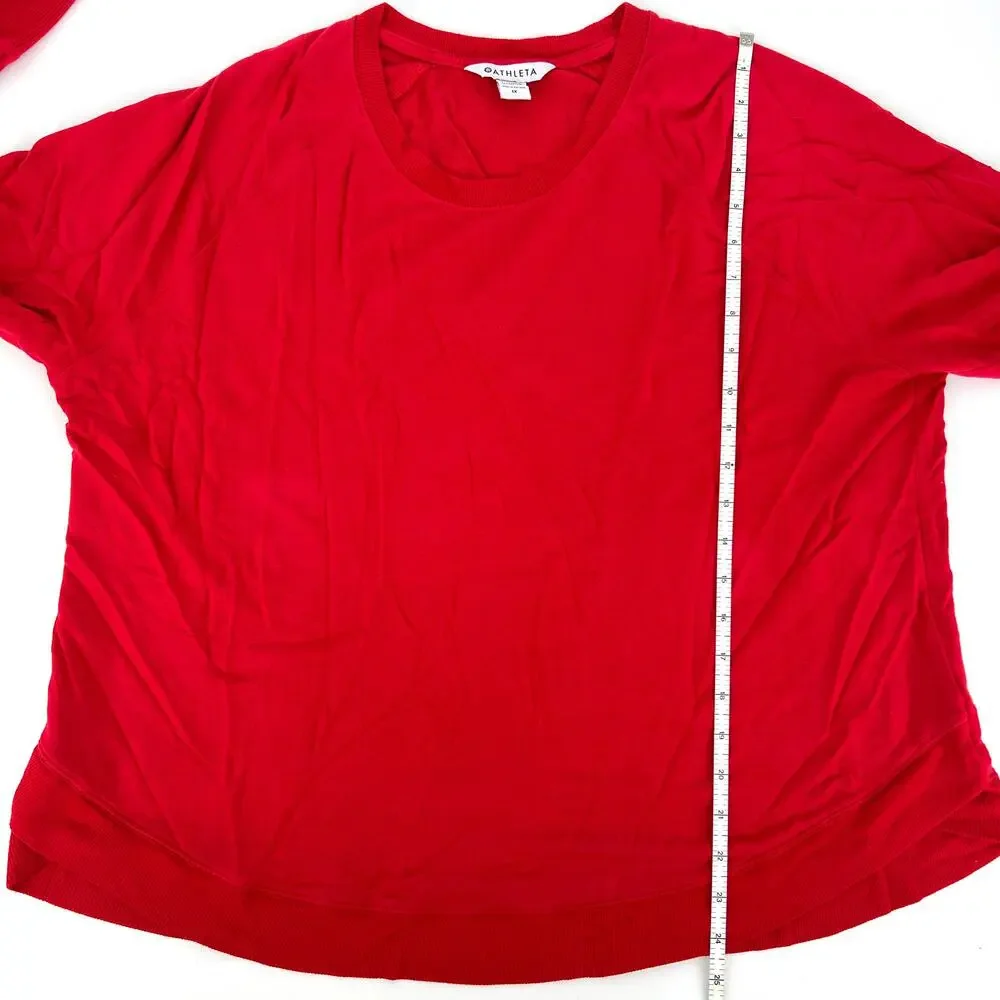 Athleta Women's Red Coaster Luxe Pullover Knit Sweater Top 1X